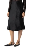 Sanctuary Everyday Satin Midi Skirt In Black