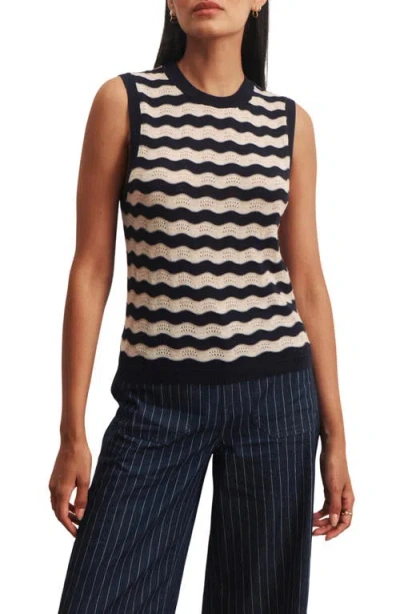 Sanctuary Everyday Scallop Pointelle Sweater Vest In Multi