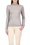 Sanctuary Exposed Seam Knit Mock Neck Sweater In Heather Charcoal