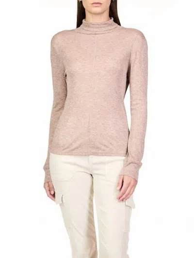 Sanctuary Exposed Seams Mock Neck Top In Heather Feather In Multi