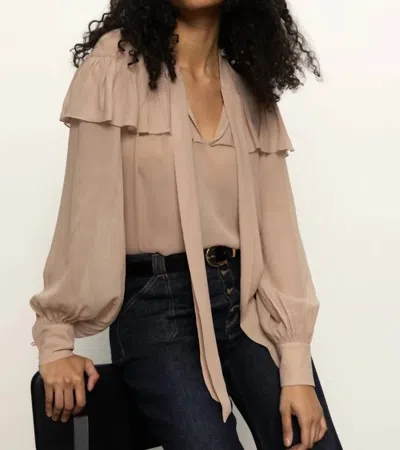 Sanctuary Fade Into You Ruffle Blouse In Fawn In Brown