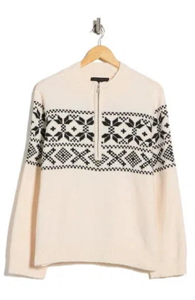 Sanctuary Fair Isle Half Zip Sweater In Neutral