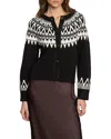 Sanctuary Fairisle Crewneck Cardigan In Black