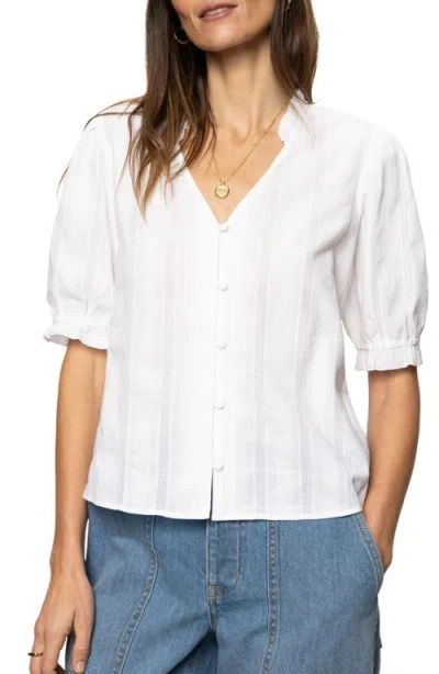 Sanctuary Fall Into You Cotton Button-up Top In White