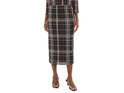 Sanctuary Fall Mesh Midi Skirt Women's Skirt Cinder Plaid: Md (us 8), Polyester/spandex In Multi