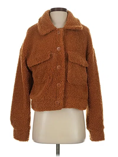 Pre-owned Sanctuary Faux Fur Jacket In Brown