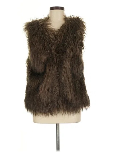 Pre-owned Sanctuary Faux Fur Vest In Brown
