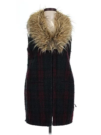 Pre-owned Sanctuary Faux Fur Vest In Burgundy