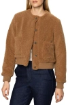 Sanctuary Faux Shearling Cardigan In Brown