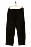 Sanctuary Faux Suede Barrel Leg Pants In Black
