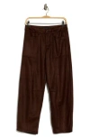 Sanctuary Faux Suede Barrel Leg Pants In Brown