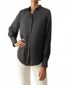 Sanctuary Feeling Good Sateen Shirt In Magnet In Black