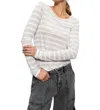 Sanctuary Femme Crew Stripe Tee In Dewey Grey/chalk Stripe In Multi