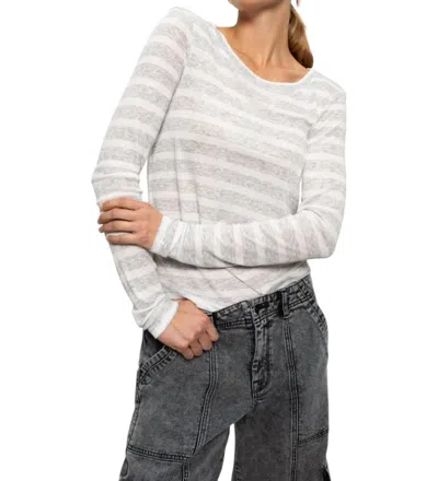 Sanctuary Femme Crew Stripe Tee In Dewey Grey/chalk Stripe In Multi