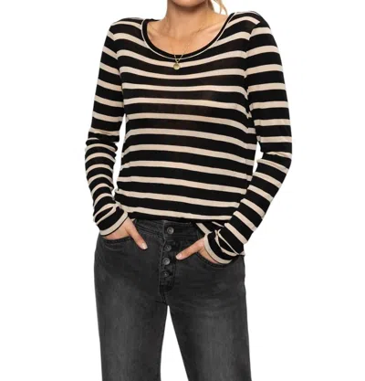 Sanctuary Femme Crew Stripe Tee In Oat/black Stripe In Multi
