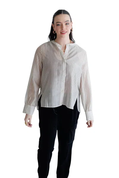 Sanctuary Femme Shirt In Light Marble Stripe In Multi