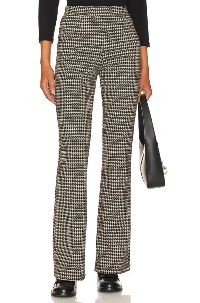 Sanctuary Filmore Flared Trousers In Vanilla Mini Houndstooth In Gray