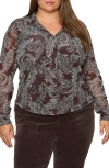 Sanctuary Fitted Mesh Button-up Shirt In Multi
