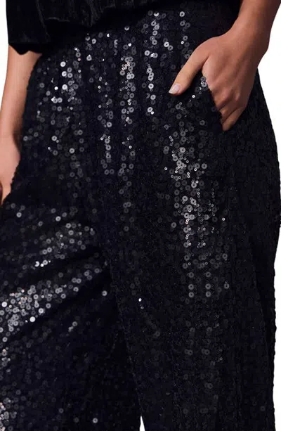 Sanctuary Float On Sequin Balloon Leg Pants In Black