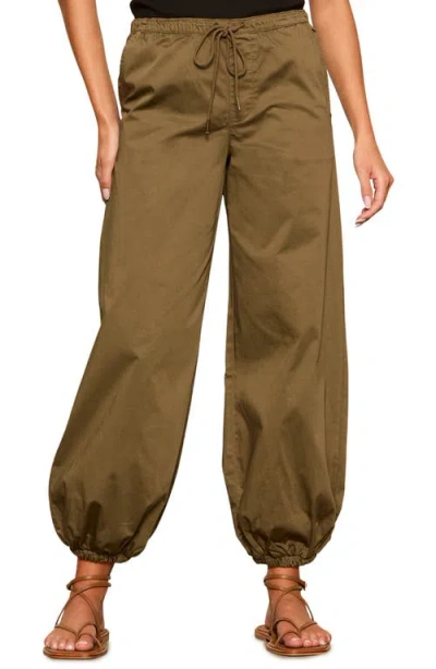 Sanctuary Float On Stretch Cotton Balloon Pants In Brown