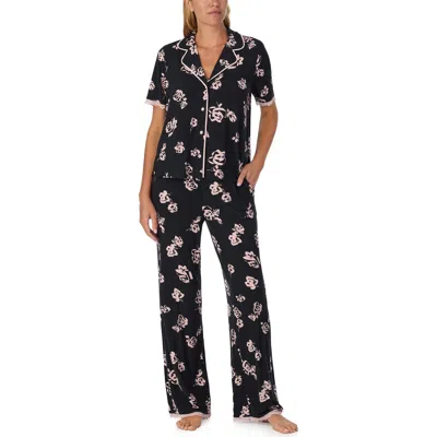 Sanctuary Floral Long Pajamas In Black