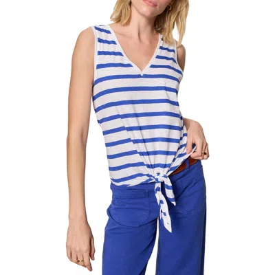 Sanctuary Floral Print Cotton Blend Tank In Blue