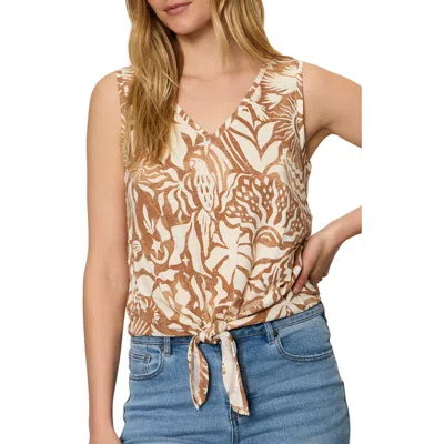 Sanctuary Floral Print Cotton Blend Tank In Neutral