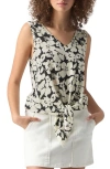 Sanctuary Floral V Neck Tie Front Tank In Echo Bloom