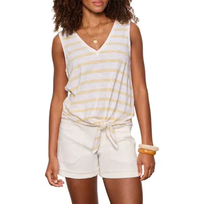 Sanctuary Floral Print Cotton Blend Tank In White
