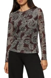 Sanctuary Floral Print Long Sleeve Mesh Top In Multi