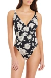 Sanctuary Floral Print One-piece Swimsuit In Animal Print