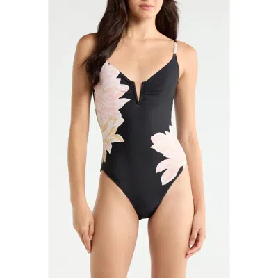 Sanctuary Floral Print U-bar One-piece Swimsuit In Multi