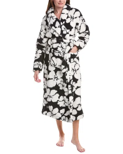 Sanctuary Shawl Collar Sherpa Robe In Black