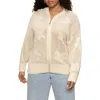 Sanctuary Flower Pop Cotton Zip Cardigan In Eco Natural