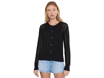 Sanctuary For Keeps Pointelle Cardigan Women's Sweater Black: Sm (us 4-6)