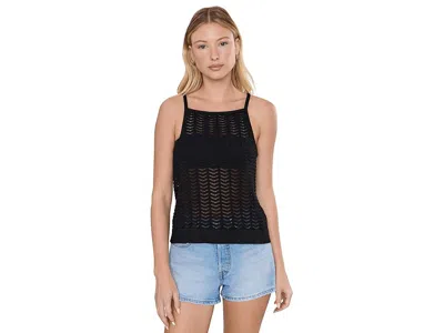 Sanctuary For Keeps Pointelle Tank Women's Sweater Black: Xl (us 14)