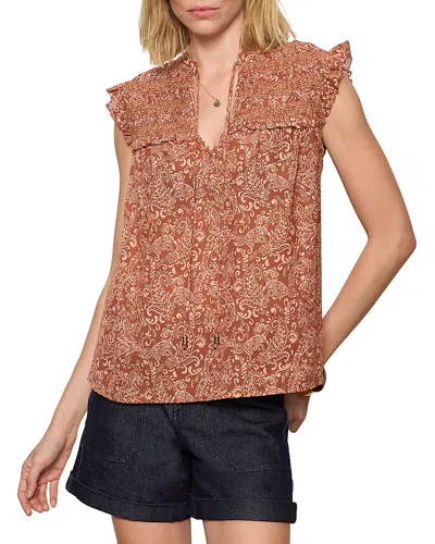 Sanctuary Free Feeling Smocked Sleeveless Top In Brown