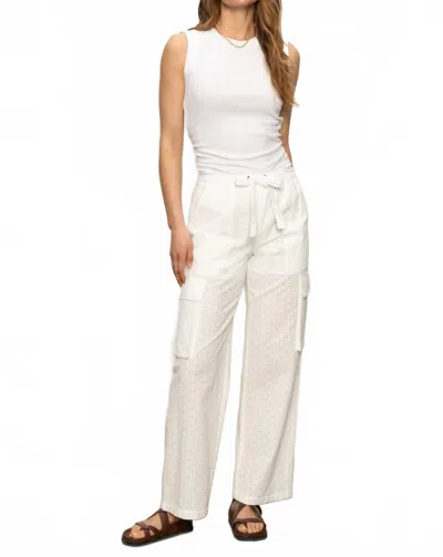 Sanctuary Free Time Eyelet Pant In Bleached White