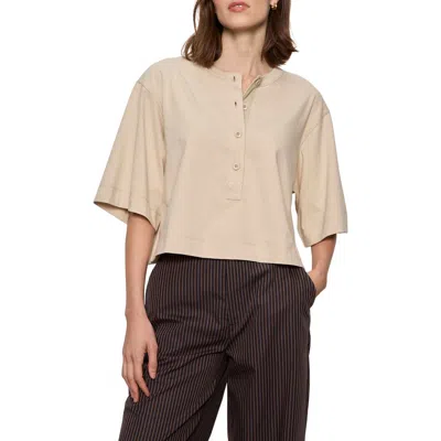 Sanctuary Freya Placket Top In Neutral