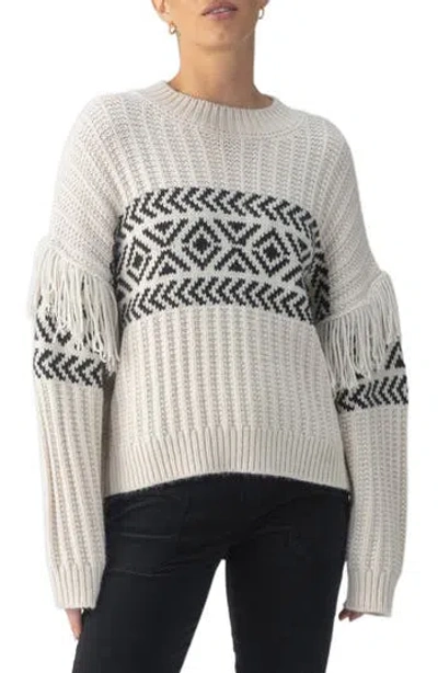 Sanctuary Fringe Detail Rib Sweater In Black