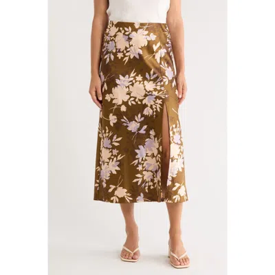 Sanctuary Front Slit Satin Skirt In Cheyenne