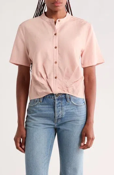 Sanctuary Front Twist Shirt In Pink