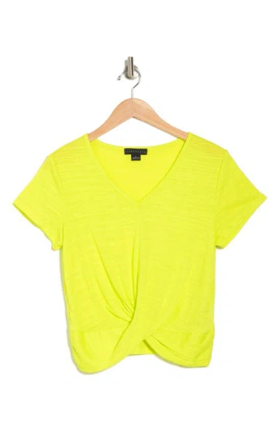 Sanctuary Front Twist T-shirt In Yellow