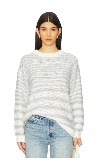 Sanctuary Fuzzy Tunic In Pearl Blue,chalk Stripe