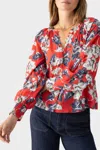 Sanctuary Garden Button Front Blouse In Etching Floral In Multi