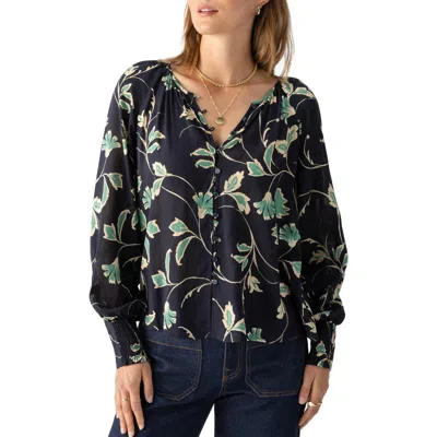 Sanctuary Garden Print Button-up Shirt In Evergreen