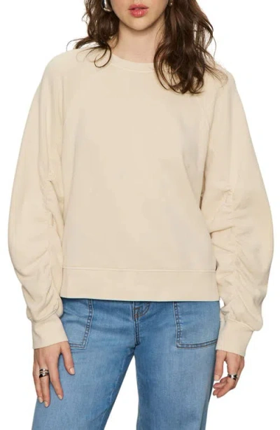 Sanctuary Gathered Sleeve Sweatshirt In Neutral