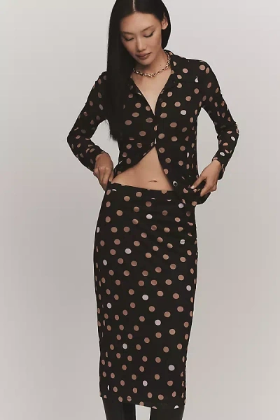 Sanctuary Gathered Slim Skirt In Black