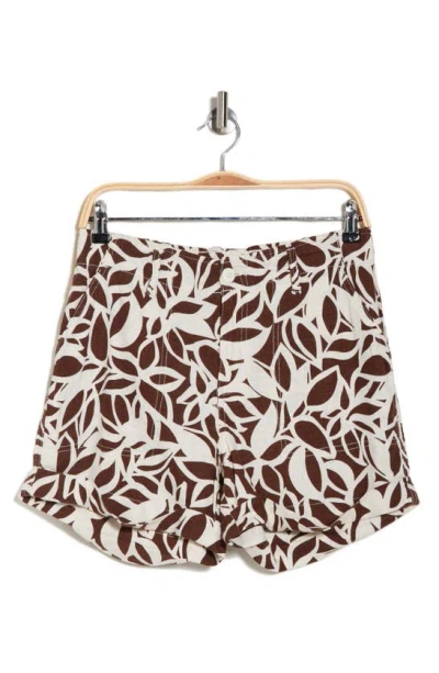 Sanctuary Getaway Linen Blend Shorts In Brown