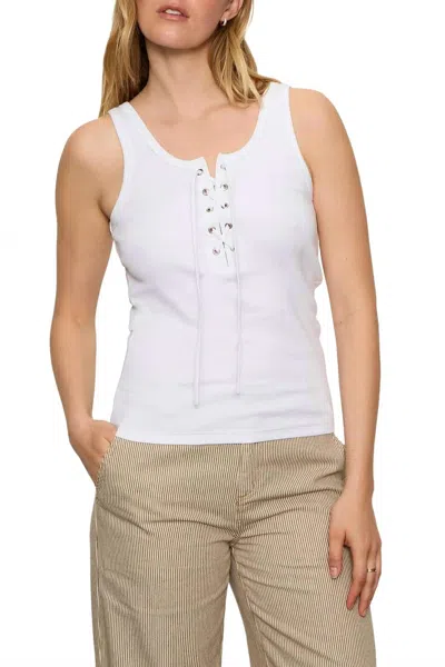 Sanctuary Go To Lace Up Tank In White